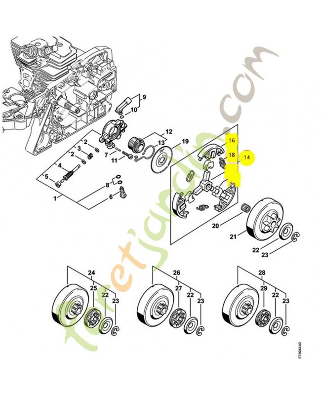 Embrayage 1140-160-2001 stihl