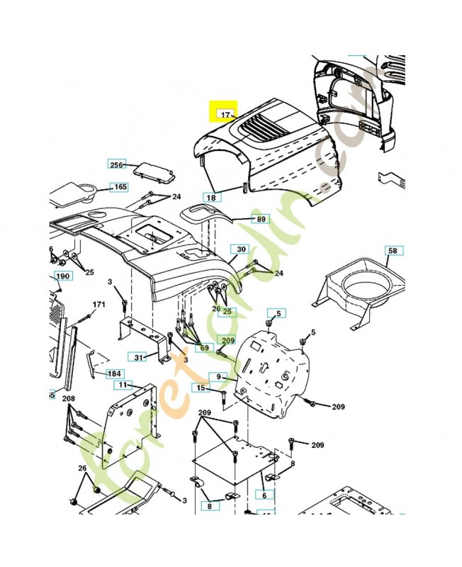 Capot 532185211. Pièce détachée Husqvarna