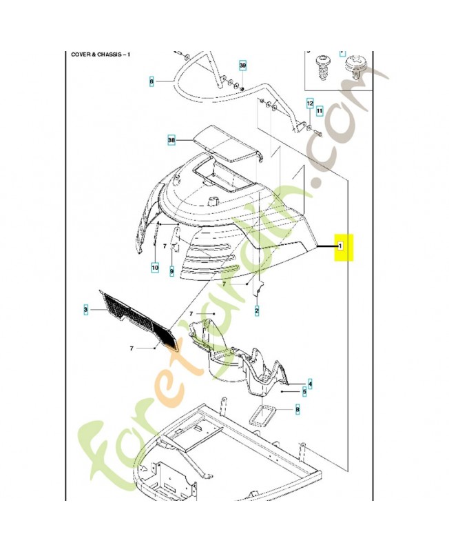 CAPOT DU MOTEUR COMPLET 586918201. Pièce de rechange Husqvarna