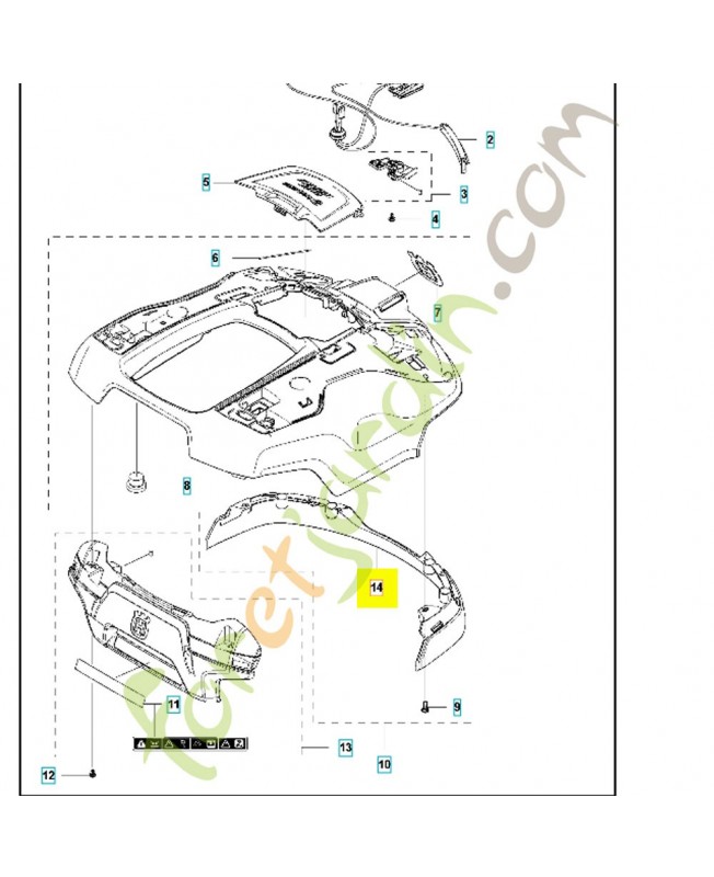 Capot protection carter 589337001. Pièce détachée Husqvarna