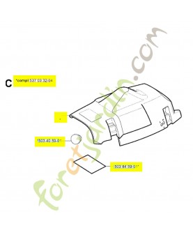 Capot cylindre 537033204. Pièce de rechange Husqvarna
