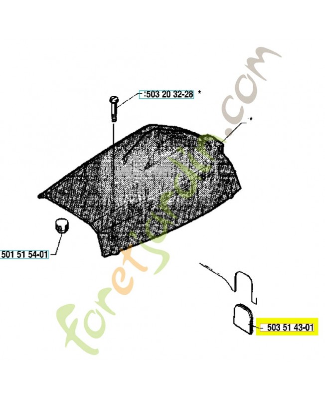 Capot 503514301. Pièce de rechange Husqvarna