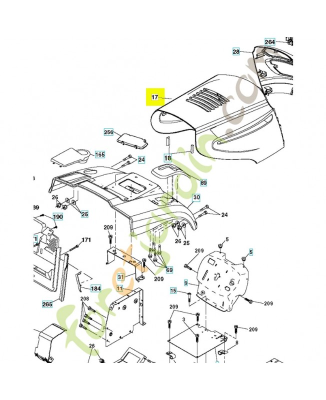 Capot 532186580. Pièce détachée Husqvarna