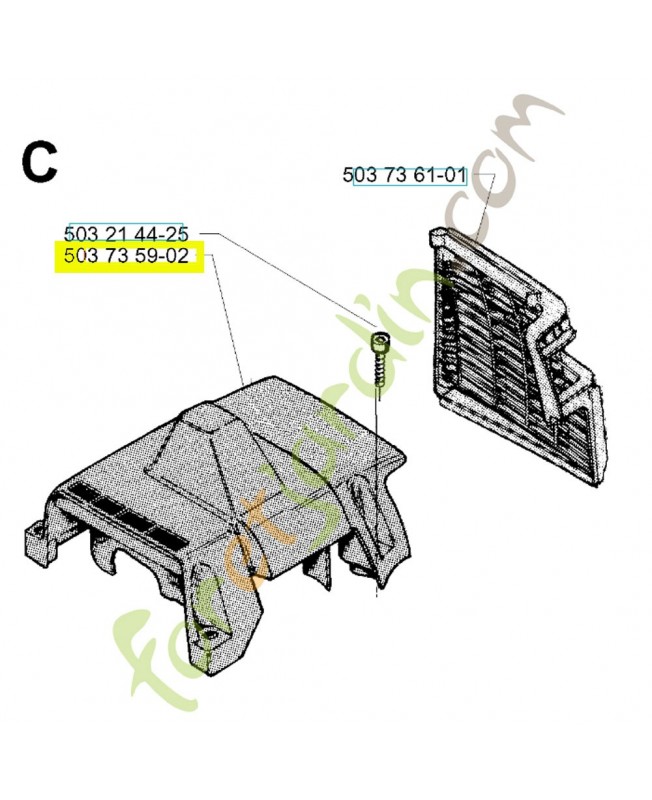 Capot cylindre 503735902. Pièce de rechange Husqvarna
