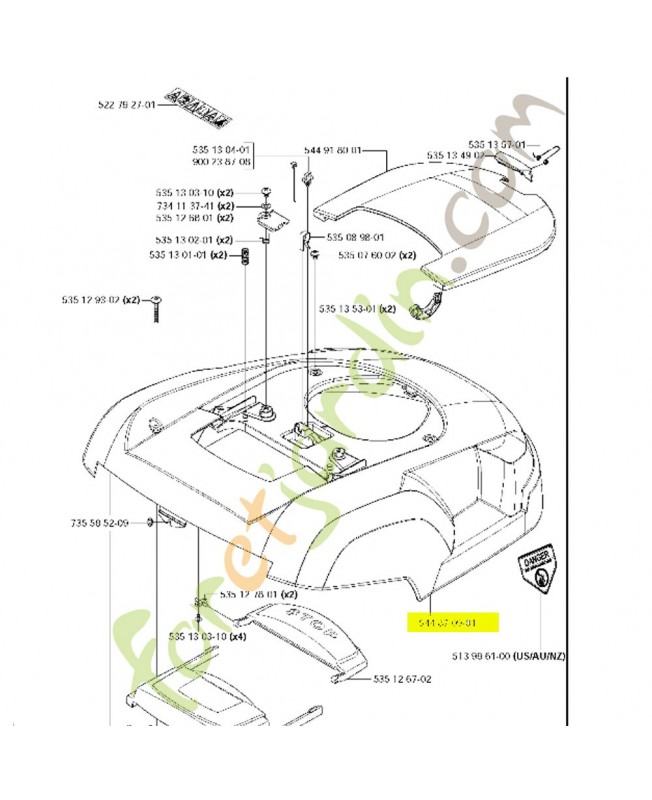 couvercle 544918001. Pièce de rechange Husqvarna