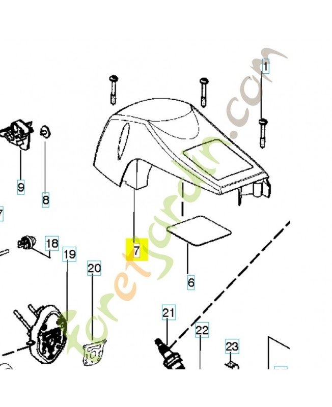 Capot cylindre 530057872. Pièce de rechange Husqvarna Capot cylindre 530057872. Pièce de rechange Husqvarna