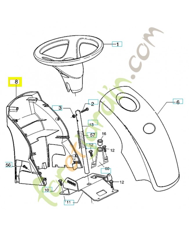 Capot 531212134. Pièce détachée Husqvarna