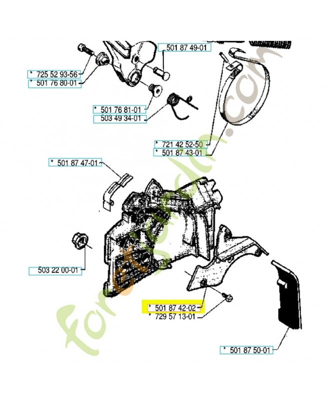 Capot 501874202. Pièce de rechange Husqvarna