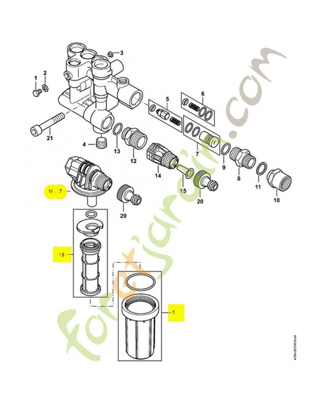 Filtre à eau 4900-500-5405. Pièce de rechange Sithl / Vicking Filtre à eau 4900-500-5405. Pièce de rechange Sithl / Vicking
