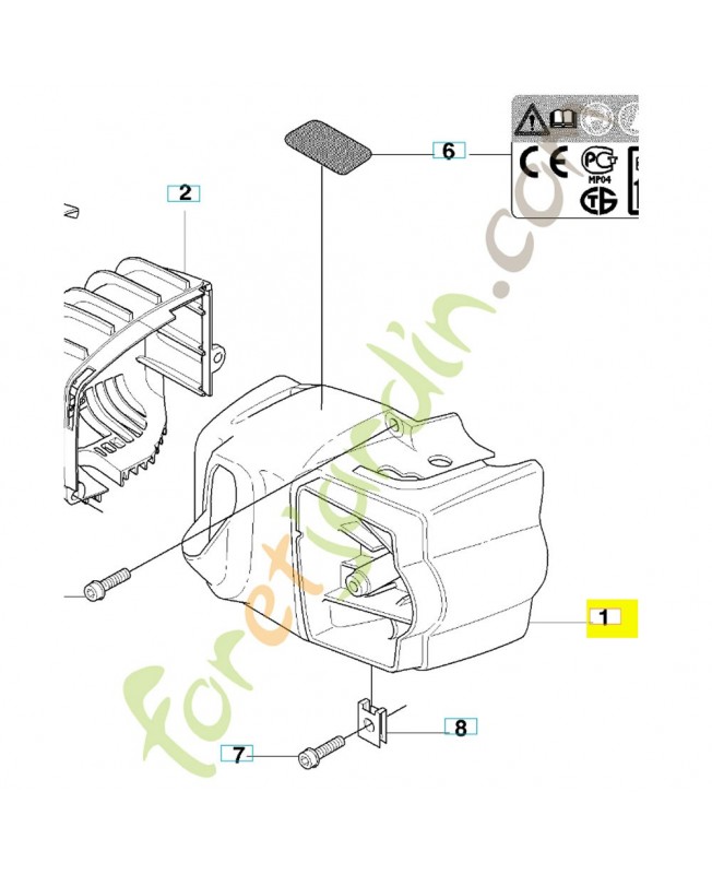Capot cylindre 537062404 husqvarna