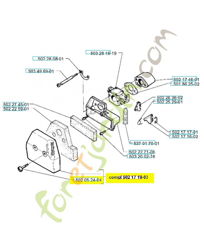 Capot de filtre 502171903. Pièce de rechange Husqvarna