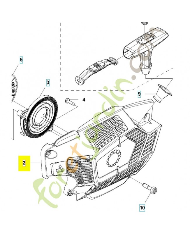 capot du lanceur 506902201. Pièce de rechange Husqvarna