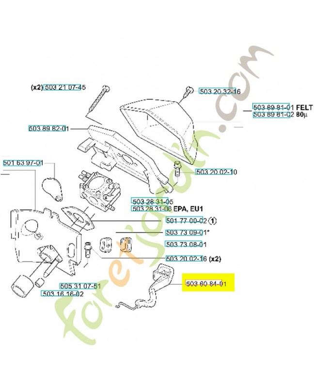 Commande starter 503608402. Pièce de rechange Husqvarna
