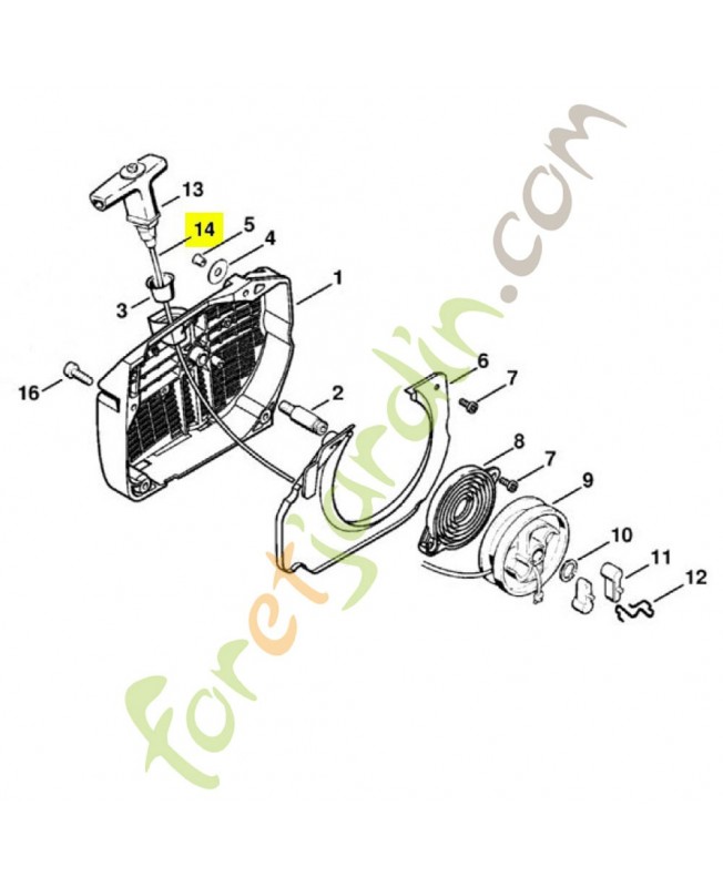 Câble de lancement 1122-190-2900. Pièce détachée Stihl / Vicking