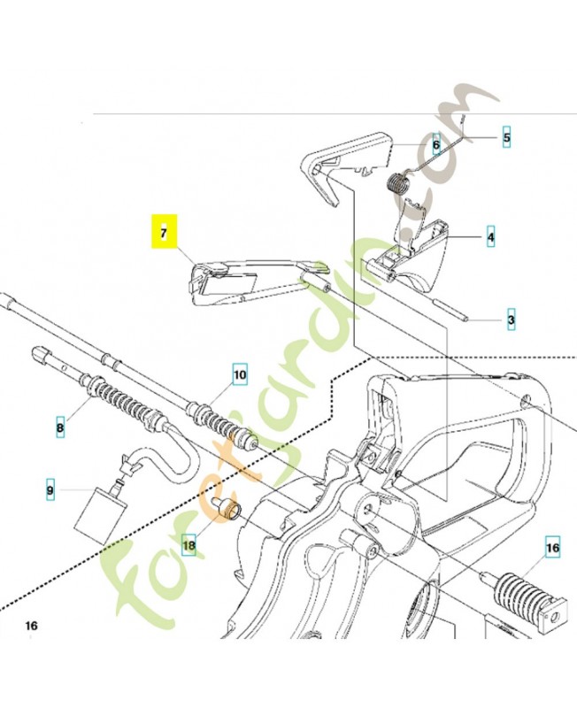insert de poignée 544284901. Pièce de rechange Husqvarna