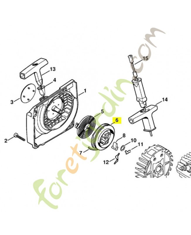 Poulie a câble 1128-195-0400. Pièce détachée Stihl 