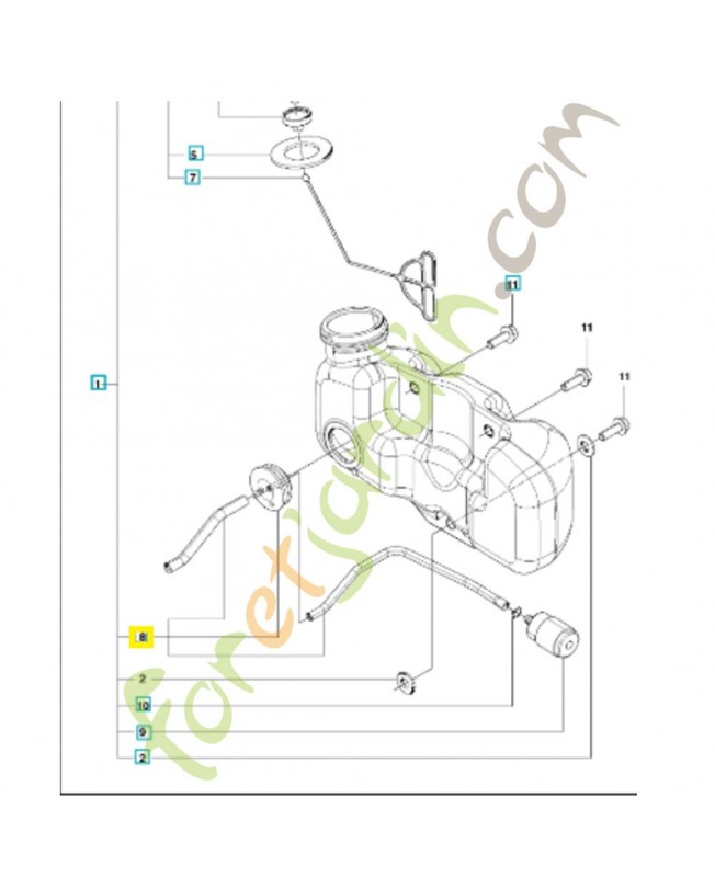 Tuyau husqvarna ref. 595847001 Remplace référence 506653101 et 521607001