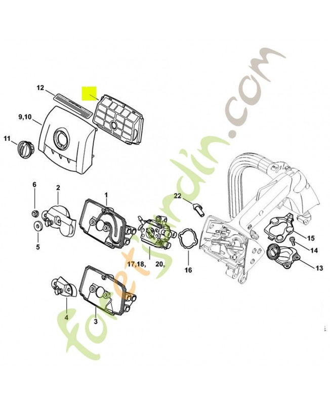 Filtre a air feutre 1137-120-1604. Pièce détachée Stihl
