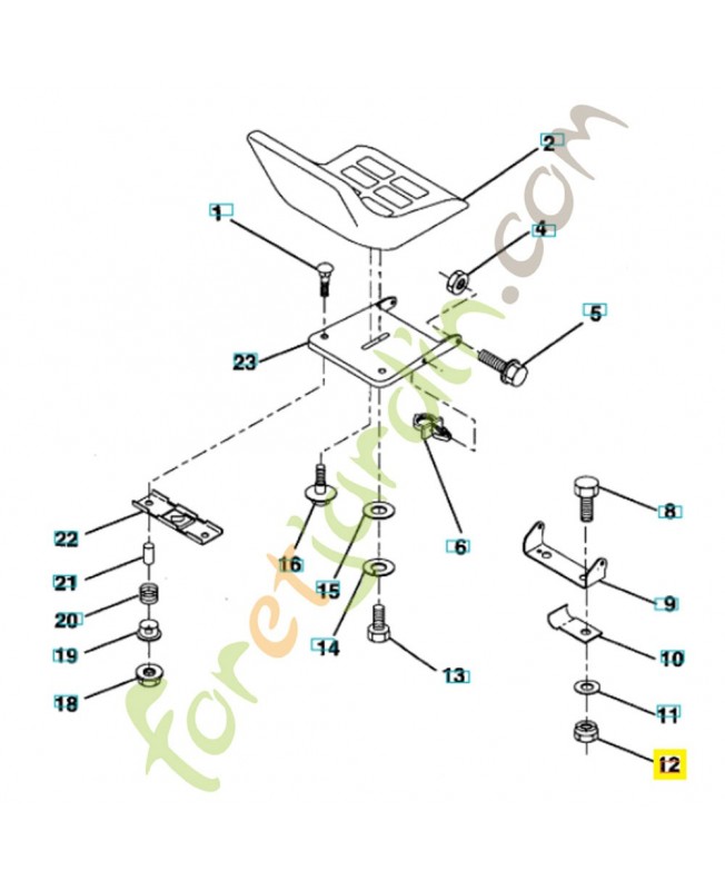 Écrou  596322601. Pièce de rechange Husqvarna Remplace la référence 873680600 ; 506625101 ; 515471037 ; 515471046 ; 532005394