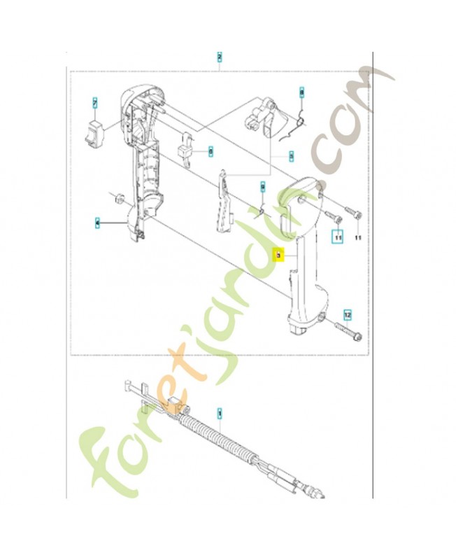 Demi-poignée 537160301. Pièce de rechange Husqvarna Demi-poignée 537160301. Pièce de rechange Husqvarna