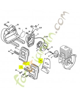 Silencieux fs 75/80/85 4137-140-0602. Pièce de rechange Sithl / Vicking
