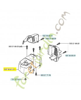 Capot cylindre 537066101. Pièce de rechange Husqvarna