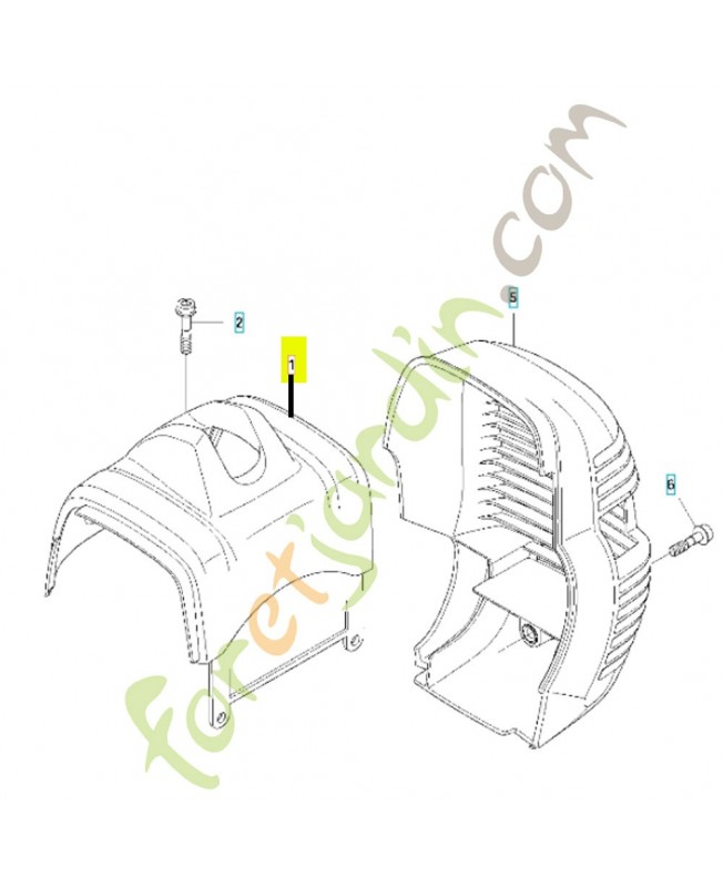 capot cylindre complet 575865002. Pièce de rechange Husqvarna