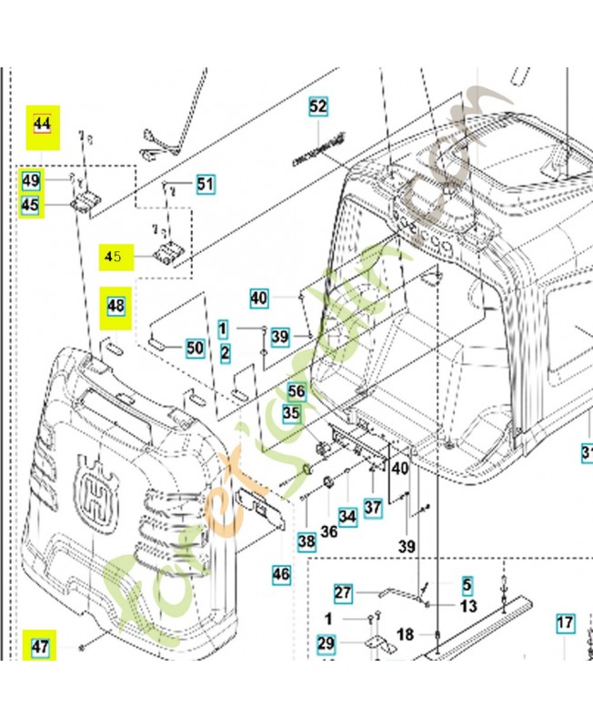 Capot complet 582369701. Pièce détachée Husqvarna