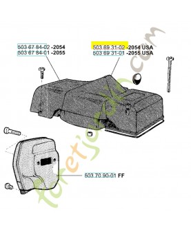 Capot cylindre 503693102. Pièce détachée Husqvarna