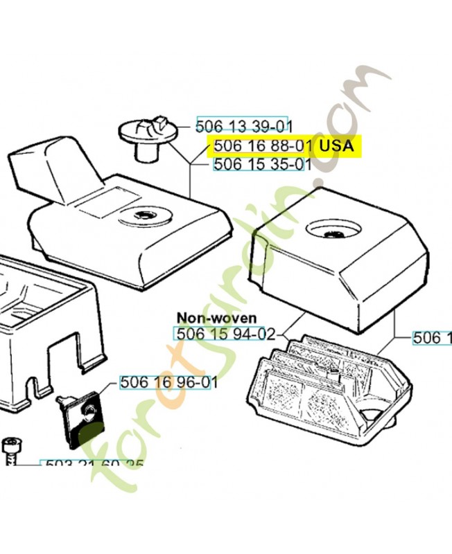 Capot de filtre 506168801. Pièce de rechange Husqvarna