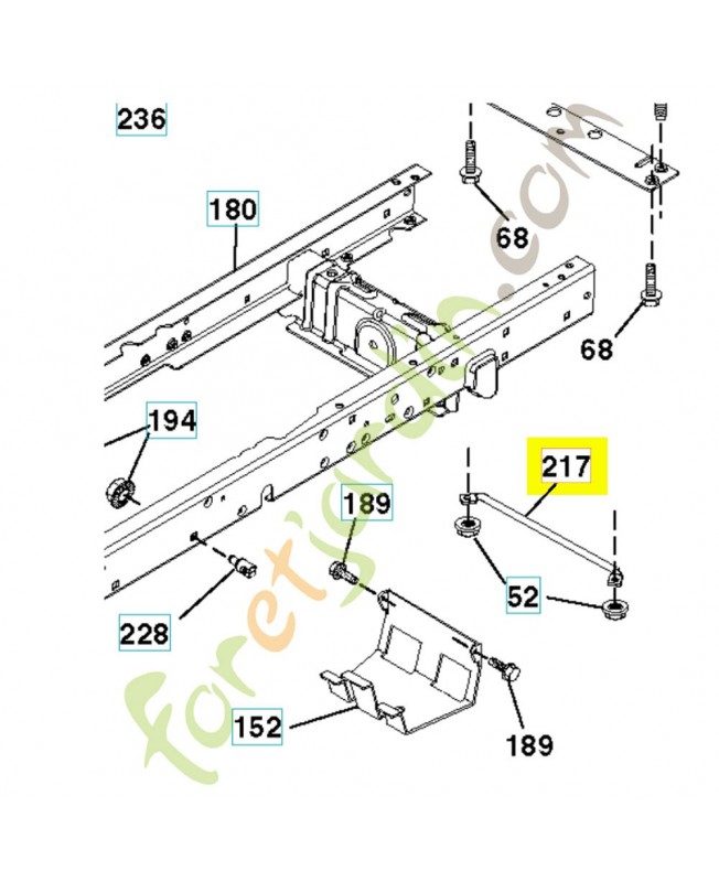 Tige avant de capot 532409167. Pièce de rechange Husqvarna Tige avant de capot 532409167. Pièce de rechange Husqvarna