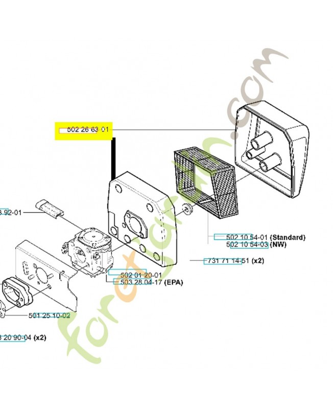 Capot de filtre référence 502266301 Remplace référence 502105201