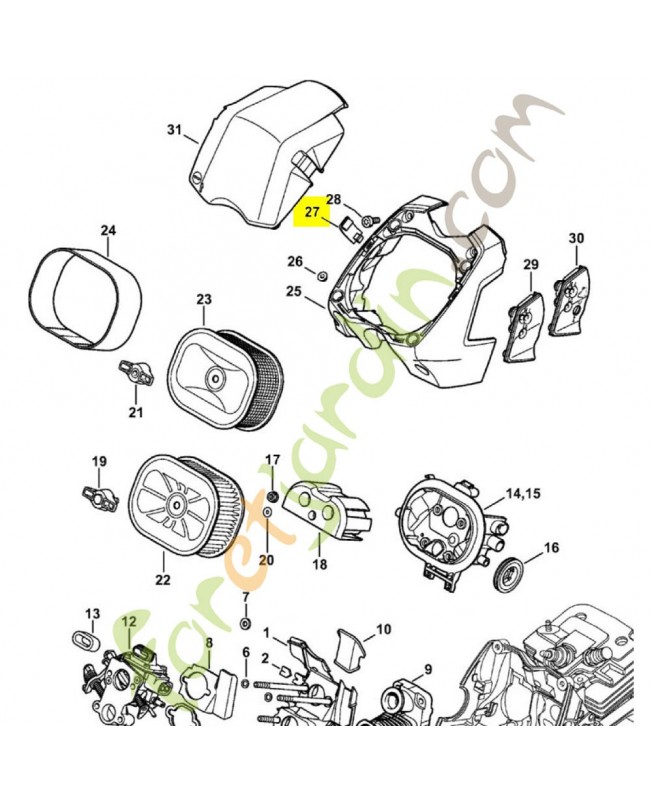 Agrafe de fixation Stihl Réf.1138-140-1600