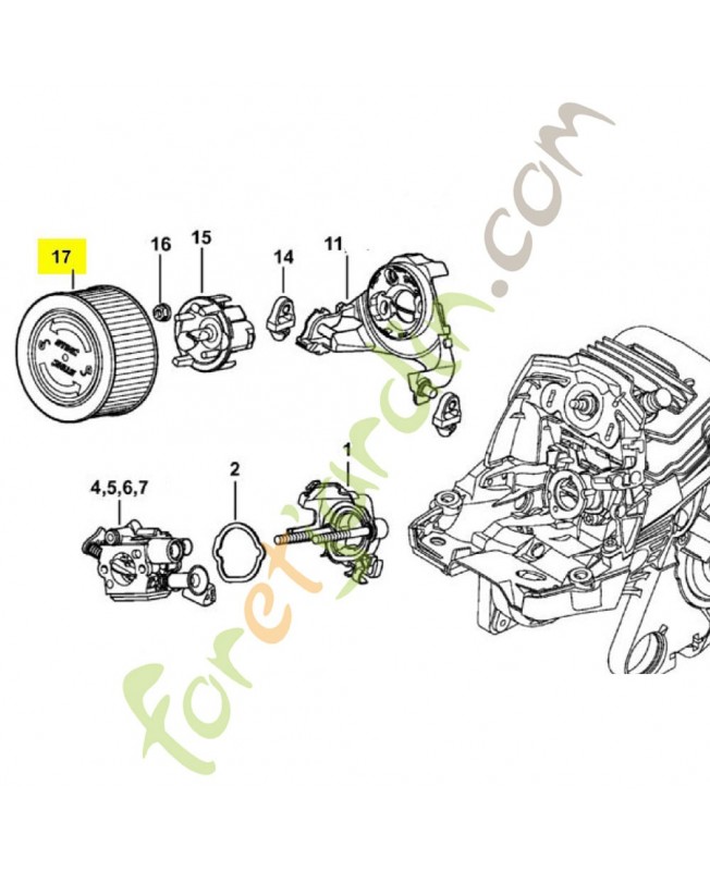Filtre à air HD2 1141-140-4400 stihl. Pièce détachée Stihl