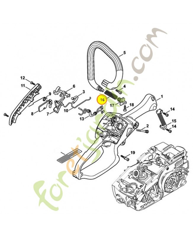Ressort de pression 1137-791-3101. Pièce détachée Stihl 
