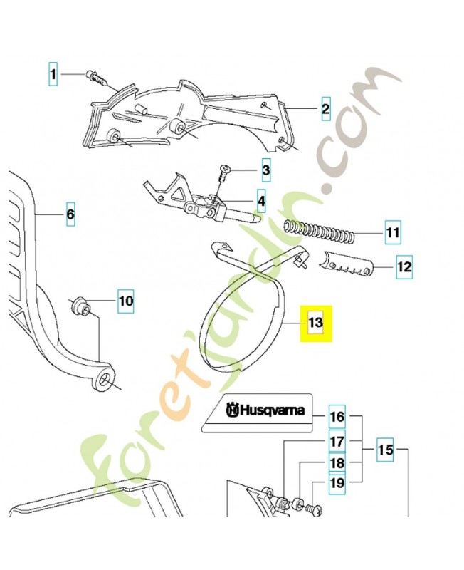 Bande de frein 503752202. Pièce de rechange Husqvarna Bande de frein 503752202. Pièce de rechange Husqvarna