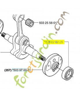 Roulement a billes 738220225. Pièce de rechange Husqvarna