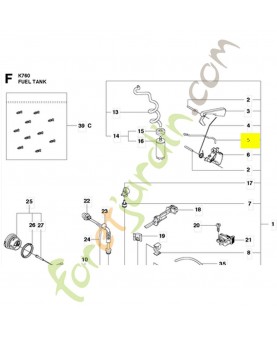 Tige d'accélérateur 579379201. Pièce détachée Husqvarna