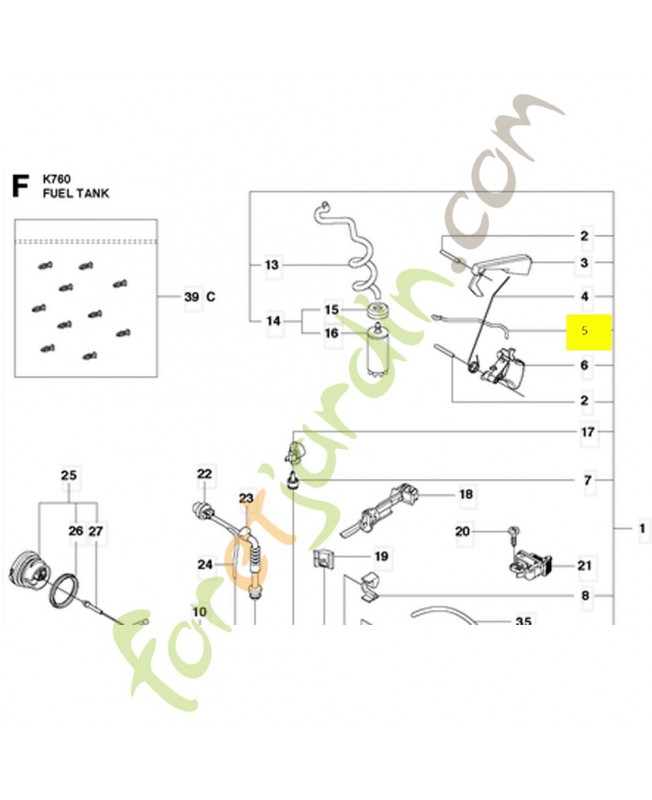 Tige d'accélérateur 579379201. Pièce détachée Husqvarna