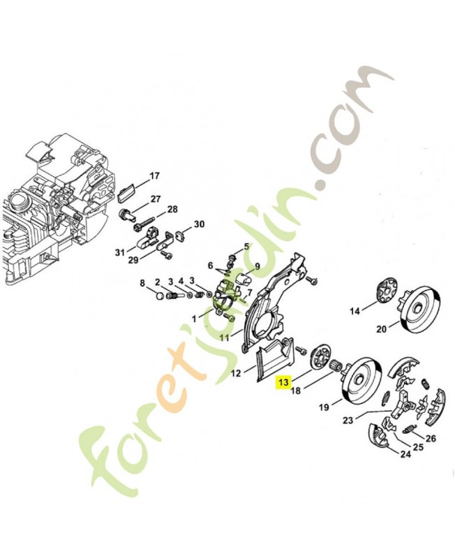 Vis sans fin 1129-640-7100 .Pièce détachée Stihl