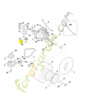 Galet de renvoi 6170-760-6616 et 6170-007-1003. Pièce détachée Stihl / Vicking