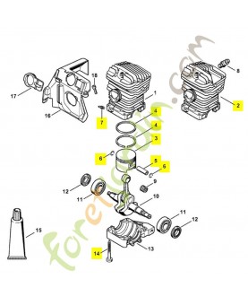 Cylindre+piston d.47 1127-020-1218. Pièce détachée Stihl / Vicking