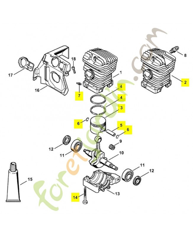 Cylindre+piston d.47 1127-020-1218. Pièce détachée Stihl / Vicking Cylindre+piston d.47 1127-020-1218. Pièce détachée Stihl / Vicking