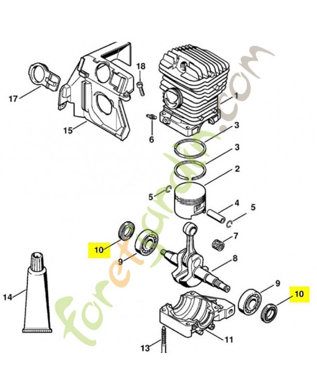 Bague d'etancheite 17x30x4.4 9639-010-1743. Pièce détachée Stihl / Vicking