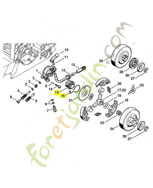 Vis sans fin 1125-640-7110. Pièce détachée Stihl