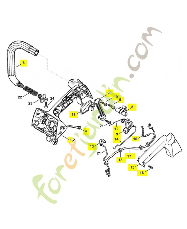 Carter de poignée complet 1137-790-1007. Pièce détachée Stihl