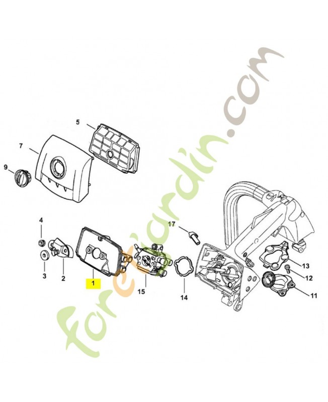 Socle de filtre 1137-141-0902. Pièce détachée Stihl / Vicking
