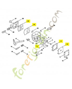 Jeu de pièces carburateur 1120-007-1060. Pièce détachée Stihl / Vicking