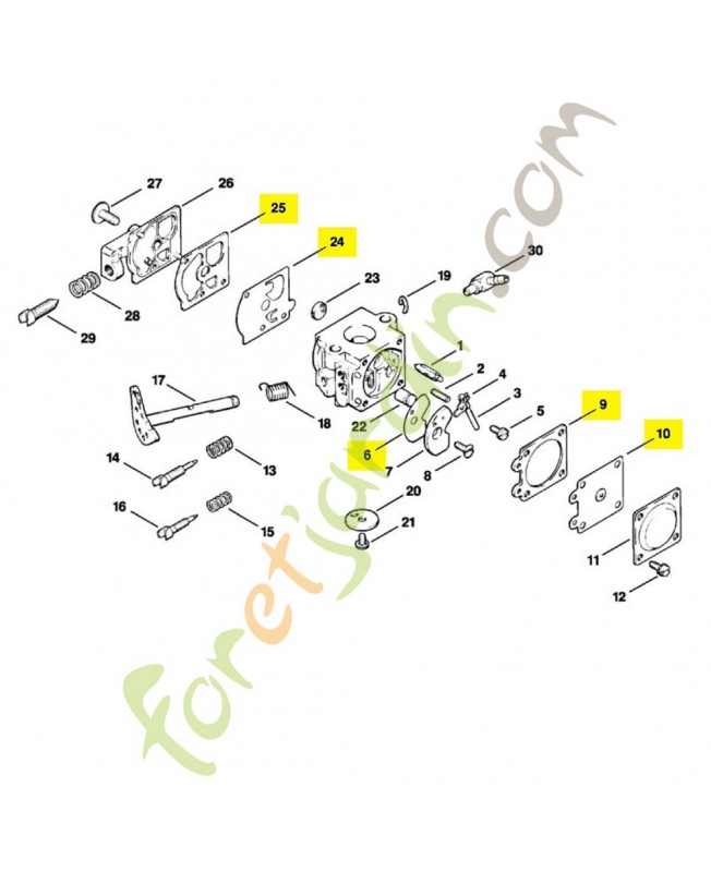 Jeu de pièces carburateur 1120-007-1060. Pièce détachée Stihl / Vicking Jeu de pièces carburateur 1120-007-1060. Pièce détachée Stihl / Vicking
