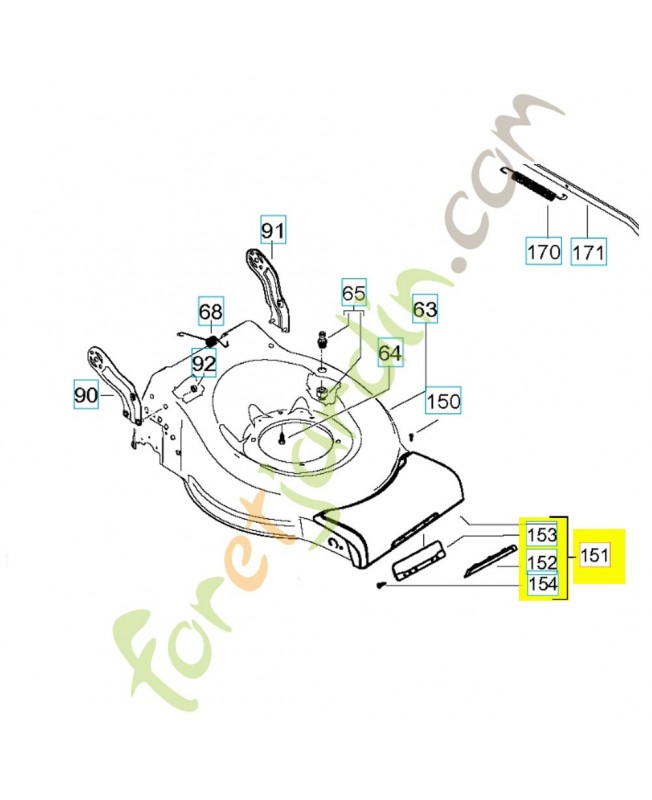 capot avant complet 575562304. Pièce de rechange Husqvarna